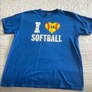 Duke Blue Softball Heart T-Shirt